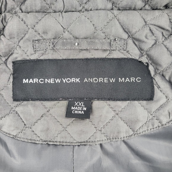 Marc New York Andrew Marc Quilted Puffer Vest Gray Collar Zip Pockets Womens XXL - Picture 4 of 8